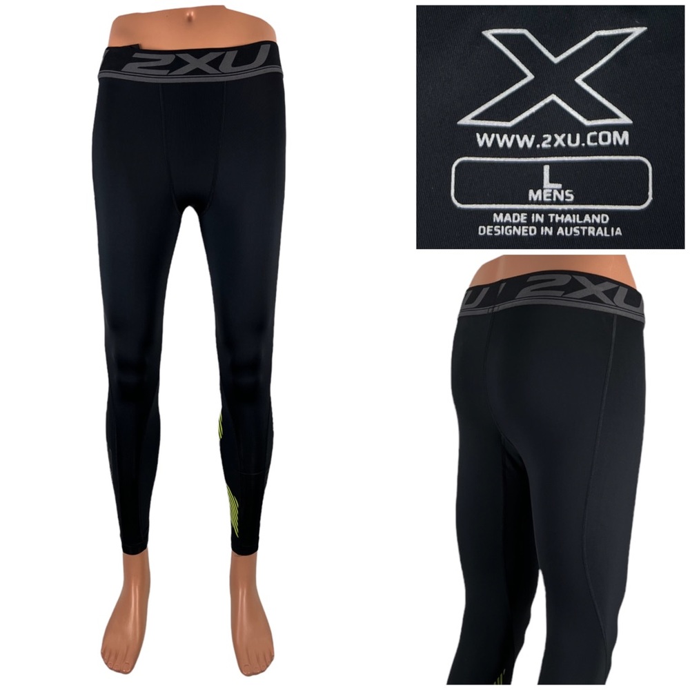 2XU Mens Large Accelerate Compression Pants Tights Black ma4476b MSRP $99.95 EUC